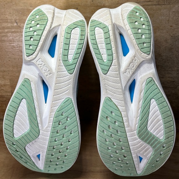 Hoka One One Mach X 2 Womens Size 7 Running Shoes Sneakers Snow Melt Blue Spark - Picture 8 of 12